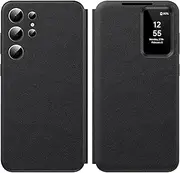 for Samsung Galaxy S25 Ultra Smart View Case, Wallet Case with Clear S View, Flip Folio Leather Protective Cover for Samsung S25 Ultra Case, Premium View Cover with Clear Time Window Case