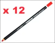 12x Staedtler Lumocolor permanent glasochrom 108 20-2 Red pencil wax Chinagraph