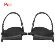 Pair Road Bicycle Pedals 9/16'' Spindle Platform with Strap Belts Foot Strap