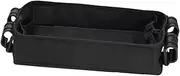 PEPLAYTAL Stroller Snack Tray Organizer Canvas Clip Food Tray Attachment for Carriage Lightweight Durable Stable Design for Go Families Black