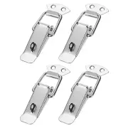 4Pcs Steel Spring Loaded Toggle Latch with Hole 4.3 Inch, Silver Tone