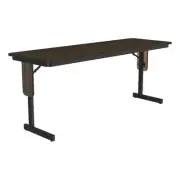 Correll SP 24x72 Contemporary Metal/Wood Folding Seminar Table in Walnut