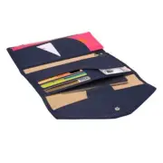 RFID Blocking Wallet Travel Passport NEW Zoppen Tri-fold Navy Blue