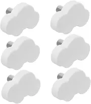 6 Pack of Adorable Cartoon Cloud Shape Soft Rubber Drawer Knobs for Boys and Girls Decorative Pull Handles for Door Cabinet