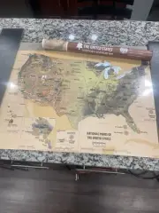 Scratch Off National Parks Adventure Map Poster - LARGE 32" x 23" - Globetrotter