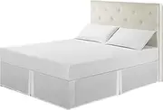 BBPM Bed Skirt Valance Fitted Sheet Cotton Lace Thickened Quilting Bed Skirt Bedspread Pillowcase Mattress Cover Double Home Textile,White,Twin/100 * 190cm