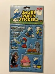 Vintage 1983 Smurf Puffy Stickers 6614 Assortment #10 NEW SEALED Peyo RARE