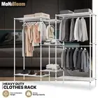 Metal Garment Rack Adjustable Clothes Storage Corner Shelf Closet Shoe Organzier