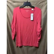NWT Chicos Apparel Flutter Tab 3/4 Sleeve Tee Shirt Size 0 Feverish