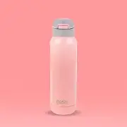 Insulated Sports Bottle With Straw Soft Pink 500ml