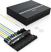 Enmane 12 Port Blank Keystone Patch Panel Shielded Network Patch Panel Compatible with LC/SC/ST/FC/USB/HDMI Keystone Jack for Home/Office Ethernet Termination Box