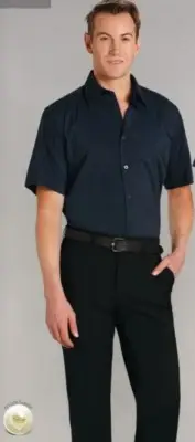 Benchmark Mens Teflon Executive Short Sleeve Shirt Stain Released Wrinkle Resist