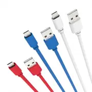 3PK Connect Cable Multicolour Male Micro-USB to USB Type A Connector 2m Cable