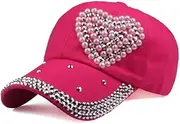 [Generic] Women's Fashion Pearl Heart Diamond-Encrusted Baseball Cap Duck Cap Casual Sun hat Sun Block hat Fashionistas wear Hats