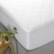 Accessorize Bedroom Collection Double White Cotton Quilted Mattress Protector