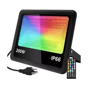 Remon 200W RGB LED Flood Lights, IP66 Waterproof Security Light Color Changin...