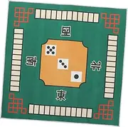 Toyvian 1PC Square Mahjong Table Cloth Slip Mahjong Mat for Board Games Soft and with Backing for Poker and Domino Games Green