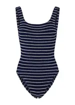 Hunza G Seersucker Swimsuit - Navy - One Size One Size