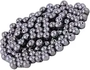 [BEALIFE] 20 Set of Spacer Beads Seamless 4mm Loose Ball Reliable Small Accessories Jewelry Craft Making for Bracelet Necklace black 4mm, black 4mm 20Set