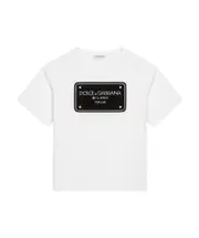 Dolce Gabbana Kids Logo Tag Jersey T-Shirt 4Y White