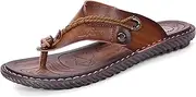 [MXTSH] Mens Flip Flops Casual Leather Home Sandals for Mens Rubber Sole Slippers