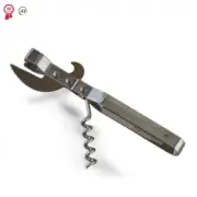 STAINLESS STEEL Traditional Old Fashion Stab Bottle Tin & Can Opener Corkscrew