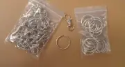 50 PCS Lobster Claw Clasps With Key Rings Swivel Snap Hooks With Split Key Rings