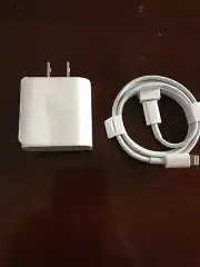 Brand new 20W Genuine OEM Apple iPhone Fast Charger & USB-C Lightning Cable 3ft