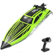 Brushless RC Boats for Men Women, 30+MPH Fast Remote Control Boat with 2 Rechargeable Batteries for Lakes for Men Women, Green