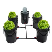 Hydroponic DWC & Drip Recirculating Growing System 4 Plant Buckets Complete Kit