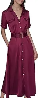 [Karl Lagerfeld Paris] Women's Short Sleeve Buttons Down Front Shirt