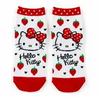 在飛比找樂天市場購物網優惠-小禮堂 Hello Kitty 成人及踝襪《紅白.草莓》腳長