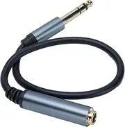 1/4 Inch Male to Female Extension Cable - 11.81Inch Gold Plated 6.35mm Patch Cord for Guitar, Bass & Audio Equipment