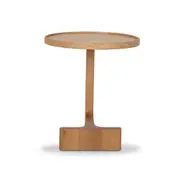 Lockyer 45cm Round Side Table - Natural Oak