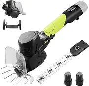 Long Reach Hedge Trimmer Cordless Electric Scissors Secateurs Grass Cutter with 2 Blades, 153cm/60.2in Telescopic Rod, Dual Wheels, Hedge Shears Cordless Strimmer Garden Tools Rod*0 Battery*2