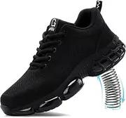 [TANIELD] Steel Toe Shoes for Men Women Lightweight Work Sneakers Slip On Tennis Slip Resistant Comfortable Casual Breathable Composite Toe Non Slip Safety Shoes for Working
