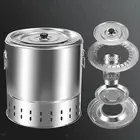 Barbecue Grill Bucket Steel Evenly Heated Distribution Durable Compact Charcoal