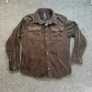 Buffalo David Bitton MENS SZ L Jeremias Mink Brown Shacket Thick Corduroy Shirt