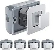 WELLUCK Keyless RV Push Cabinet Locks, Metal Push Button, 5 Packs Camper Cupboard Knob RV Compartment Latch Catches for Caravan Yacht Boat Motorhome Cabinet Drawer, Zinc Alloy Button & Solid Push Rod