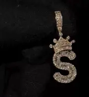 925 Silver D/VVS Baguette Moissanite Bust Down Any Initial Letter Men's Pendant