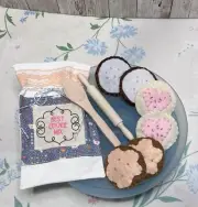 cookie mix set, felt play food, children's toy, rolling pin, spoon, durable