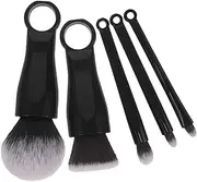 WEKADRIN 5Pcs Portable Makeup Brush Professional Foundation Powder Blush Applicator Soft Faux Brushes for Face Makeup for Daily Use Travel