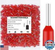 haisstronica 1000PCS Wire Ferrules Connectors,Red AWG18 Wire End Ferrule Term
