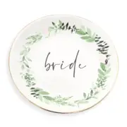 BRIDE TRINKET PLATE WEDDING RING BOX DISH ENGAGEMENT LOVE proposal groom round
