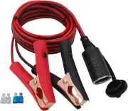 13.1FT/4m 16 AWG Extension Cord Plug Socket with Battery Clamp 12V/ 24V Batte...