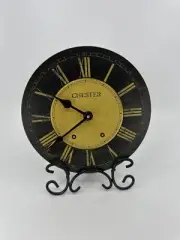 Vintage Home Interiors Chester Table/Hanging Clock Roman Numerals Black Art Deco