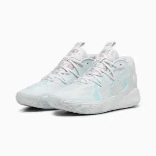 【PUMA】籃球鞋 男鞋 運動鞋 緩震 MB.03 IRIDESCENT 藍白 37990401