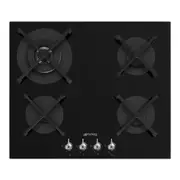 Smeg 60cm Classic Gas on Glass Hob - Deep Black