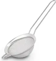 Stainless Steel Mini Sieve Strainer Fine Mesh Food Strainer w/ Handle for Flour