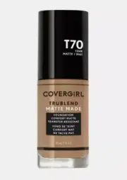 COVERGIRL TruBlend Matte Made Liquid Foundation, T70 Caramel, 1.0 Fl Oz.